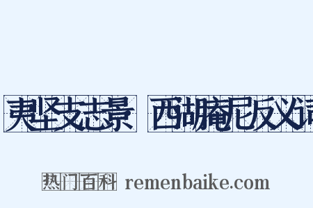 夷坚支志景·西湖庵尼反义词是什么意思的图片